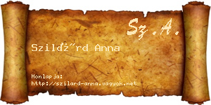 Szilárd Anna névjegykártya