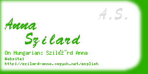 anna szilard business card